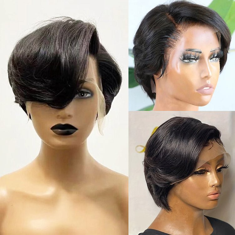 13x4 Lace Front Pixie Cut Wig 8 inch Ear to Ear Lace Front Human Hair Wig Glueless Short Wigs