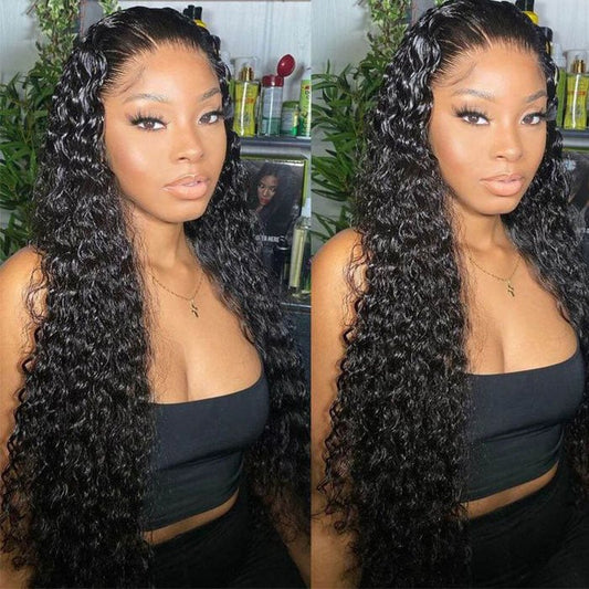 Glueless 13x4  Transparent Water Wave Frontal Wig  with Baby Hair