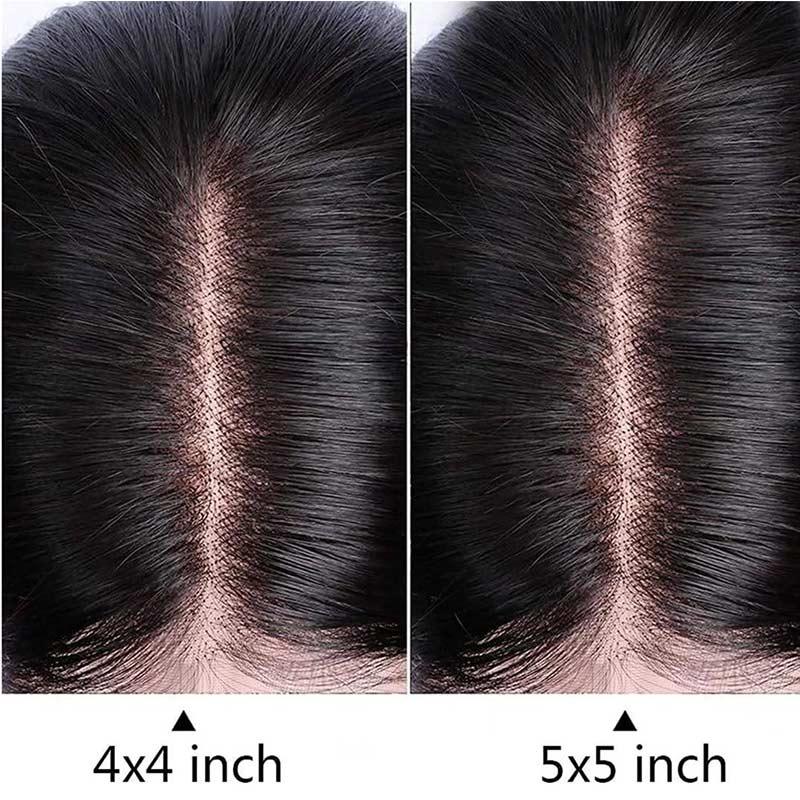 20 inch Glueless 5x5 Lace Closure Straight Invisible Knots Natural Virgin hair